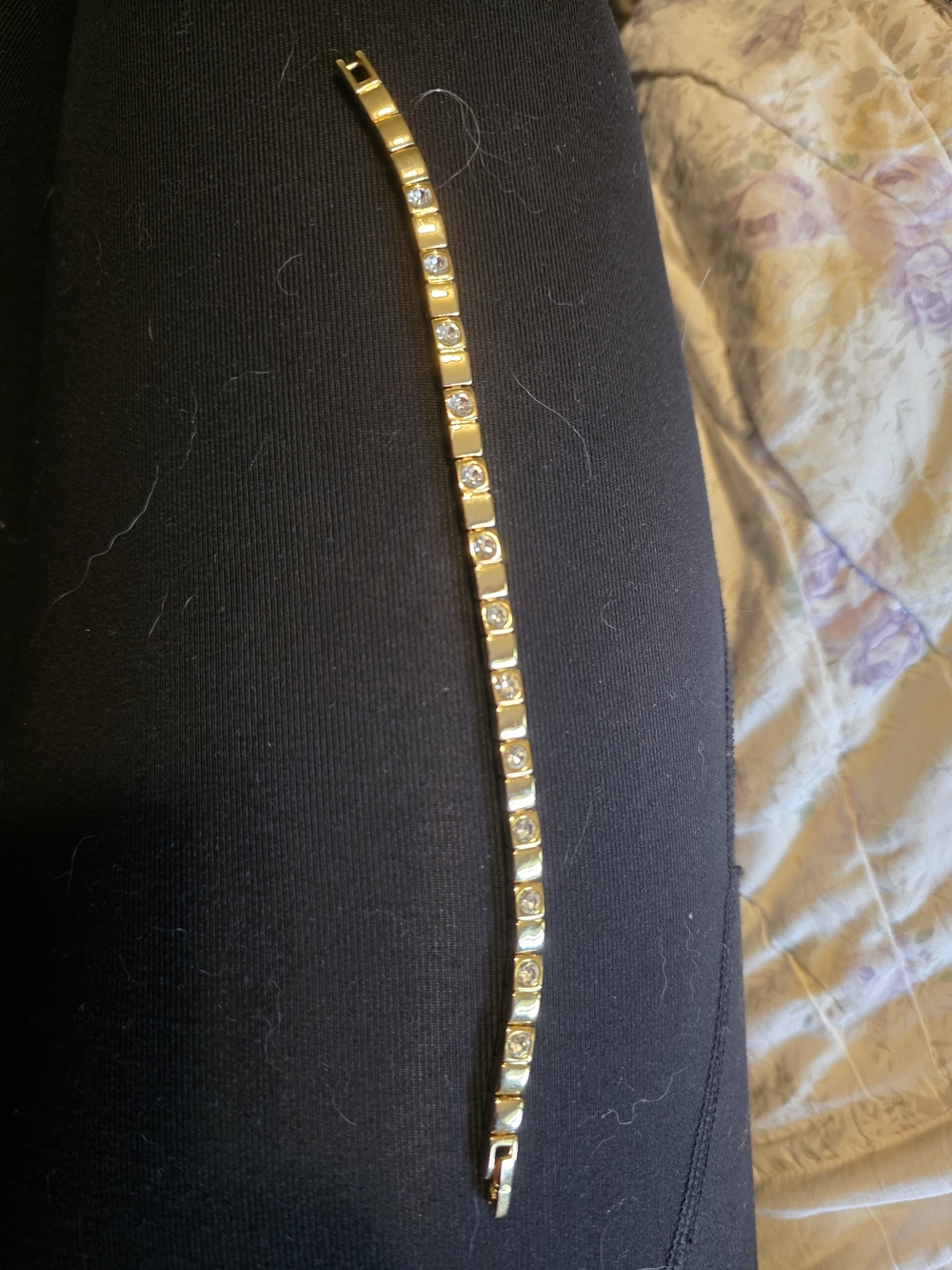 Gold-Tone Crystal Link Bracelet